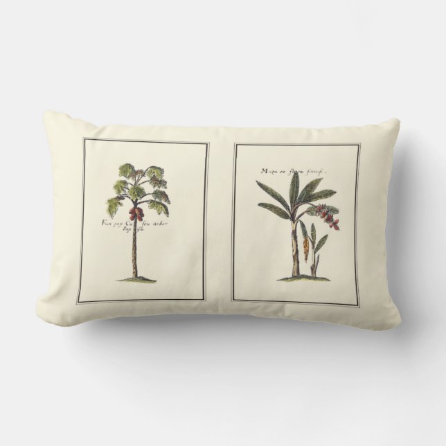 Twee Miniatuur Ingelijste Palmbomen Kussen (Voorkant)