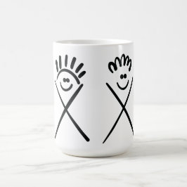 Twee Minimale Vrienden – Lijn Kunst Koffiemok