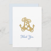 Twee minimalistische ankers Dank u voor de platte  Bedankkaart (Voorkant / Achterkant)