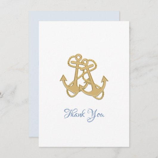 Twee minimalistische ankers Dank u voor de platte  Bedankkaart (Voorkant / Achterkant)