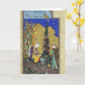Twee Minnaars in een Bloeiende Boomgaard Kaart (Gele Bloem)