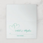 Twee Mint Harten Verstrengeld Plaats Kaart Plaatskaartje (Buitenkant ongevouwen)