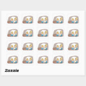 Twee minuten vierkante sticker (Vel)
