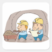 Twee minuten vierkante sticker (Voorkant)