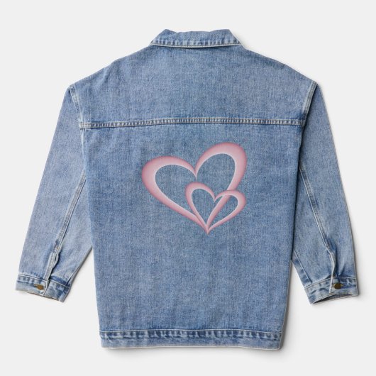 Twee moderne roze harten Abstracte kunst Denim Jacket (Achterkant)