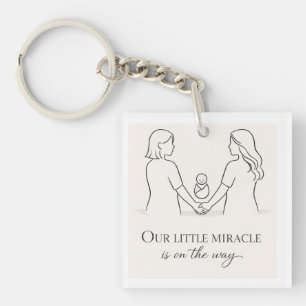 Twee moeders baby shower sleutelhanger