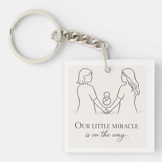 Twee moeders baby shower sleutelhanger (voorkant)