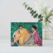 Twee moeders en hun kinderen in een boot feestdagenkaart (Staand voorkant)