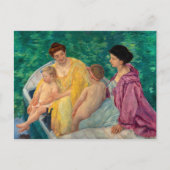 Twee moeders en hun kinderen in een boot feestdagenkaart (Voorkant)