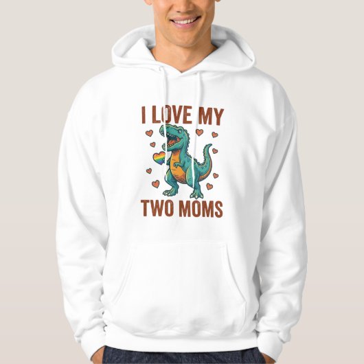Twee moeders trots dinosaurus vector T-shirt ontwe (Voorkant)