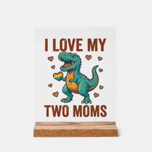 Twee moeders trots dinosaurus vector T-shirt ontwe Acryl Bord