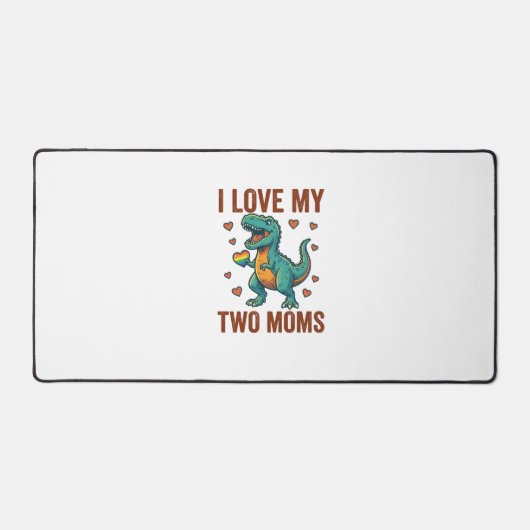 Twee moeders trots dinosaurus vector T-shirt ontwe Bureaumat (Voorkant)