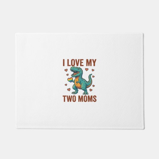 Twee moeders trots dinosaurus vector T-shirt ontwe Deurmat (Voorkant)