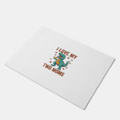 Twee moeders trots dinosaurus vector T-shirt ontwe Deurmat (Schuin)
