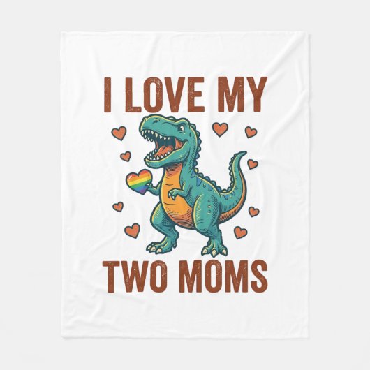 Twee moeders trots dinosaurus vector T-shirt ontwe Fleece Deken (Voorkant)