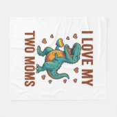 Twee moeders trots dinosaurus vector T-shirt ontwe Fleece Deken (Voorkant (Horizontaal))