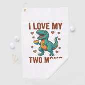 Twee moeders trots dinosaurus vector T-shirt ontwe Golfhanddoek (Insitu)
