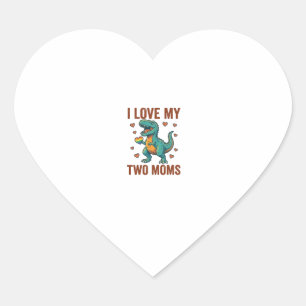 Twee moeders trots dinosaurus vector T-shirt ontwe Hart Sticker