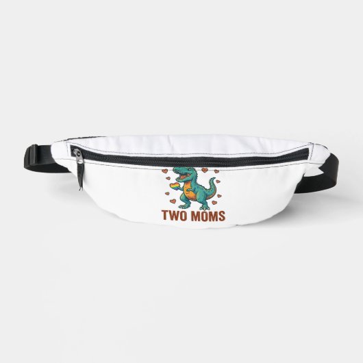 Twee moeders trots dinosaurus vector T-shirt ontwe Heuptasje (Voorkant)