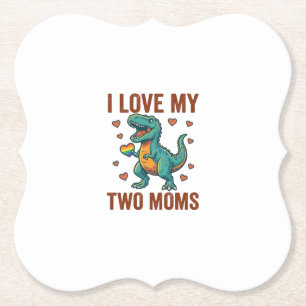 Twee moeders trots dinosaurus vector T-shirt ontwe Kartonnen Onderzetters