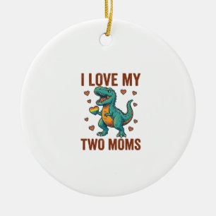 Twee moeders trots dinosaurus vector T-shirt ontwe Keramisch Ornament
