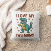 Twee moeders trots dinosaurus vector T-shirt ontwe Kussen (Deken)