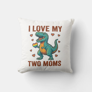 Twee moeders trots dinosaurus vector T-shirt ontwe Kussen