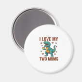 Twee moeders trots dinosaurus vector T-shirt ontwe Magneet (Voorkant / Achterkant)