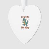 Twee moeders trots dinosaurus vector T-shirt ontwe Ornament (voorkant)