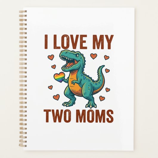 Twee moeders trots dinosaurus vector T-shirt ontwe Planner (Voorkant)