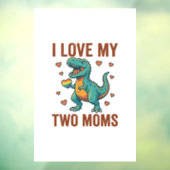 Twee moeders trots dinosaurus vector T-shirt ontwe Raamsticker (Vel 3)