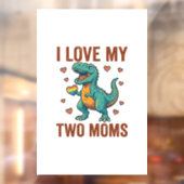 Twee moeders trots dinosaurus vector T-shirt ontwe Raamsticker (Vel 2)