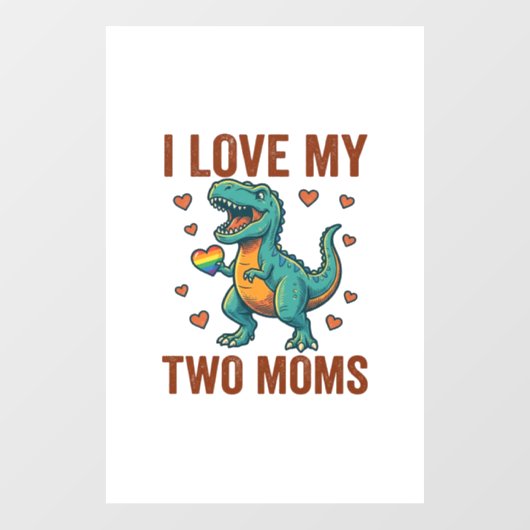 Twee moeders trots dinosaurus vector T-shirt ontwe Raamsticker (Vel)