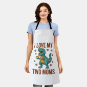 Twee moeders trots dinosaurus vector T-shirt ontwe Schort (Gedragen)