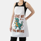 Twee moeders trots dinosaurus vector T-shirt ontwe Schort (Insitu)