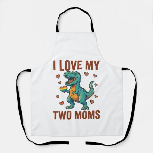 Twee moeders trots dinosaurus vector T-shirt ontwe Schort (Voorkant)