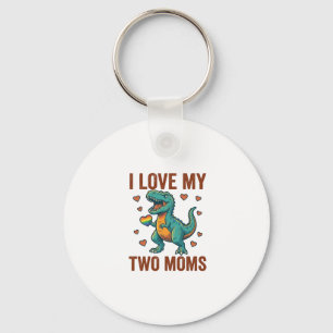 Twee moeders trots dinosaurus vector T-shirt ontwe Sleutelhanger