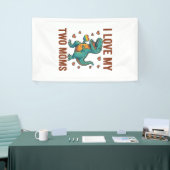 Twee moeders trots dinosaurus vector T-shirt ontwe Spandoek (Beurs)