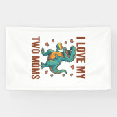 Twee moeders trots dinosaurus vector T-shirt ontwe Spandoek (Horizontaal)