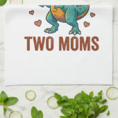 Twee moeders trots dinosaurus vector T-shirt ontwe Theedoek (Gevouwen)