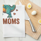 Twee moeders trots dinosaurus vector T-shirt ontwe Theedoek (Quarter Fold)