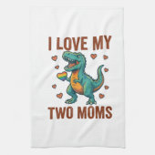 Twee moeders trots dinosaurus vector T-shirt ontwe Theedoek (Verticaal)