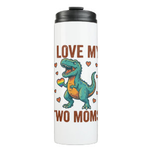 Twee moeders trots dinosaurus vector T-shirt ontwe Thermosbeker