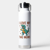 Twee moeders trots dinosaurus vector T-shirt ontwe Waterfles (Voorkant)