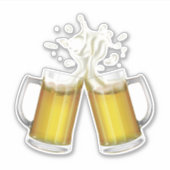 Twee mokken met een licht bier. sticker (Voorkant)