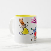 Twee mokken met een tint en een kinder ontwerp van (Voorkant links)