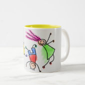 Twee mokken met een tint en een kinder ontwerp van (Voorkant rechts)