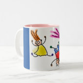 Twee mokken met een tint en een kinder ontwerp van (Voorkant links)