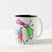 Twee mokken met een tint en een kinder ontwerp van (Voorkant rechts)