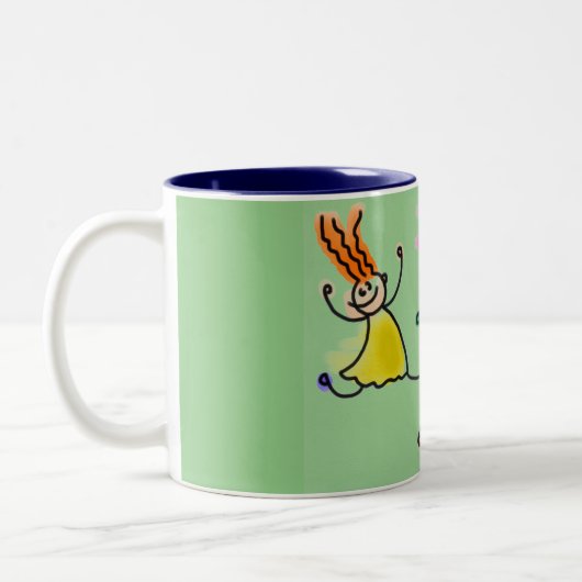 Twee mokken met een tint en een kinder ontwerp van (Links)